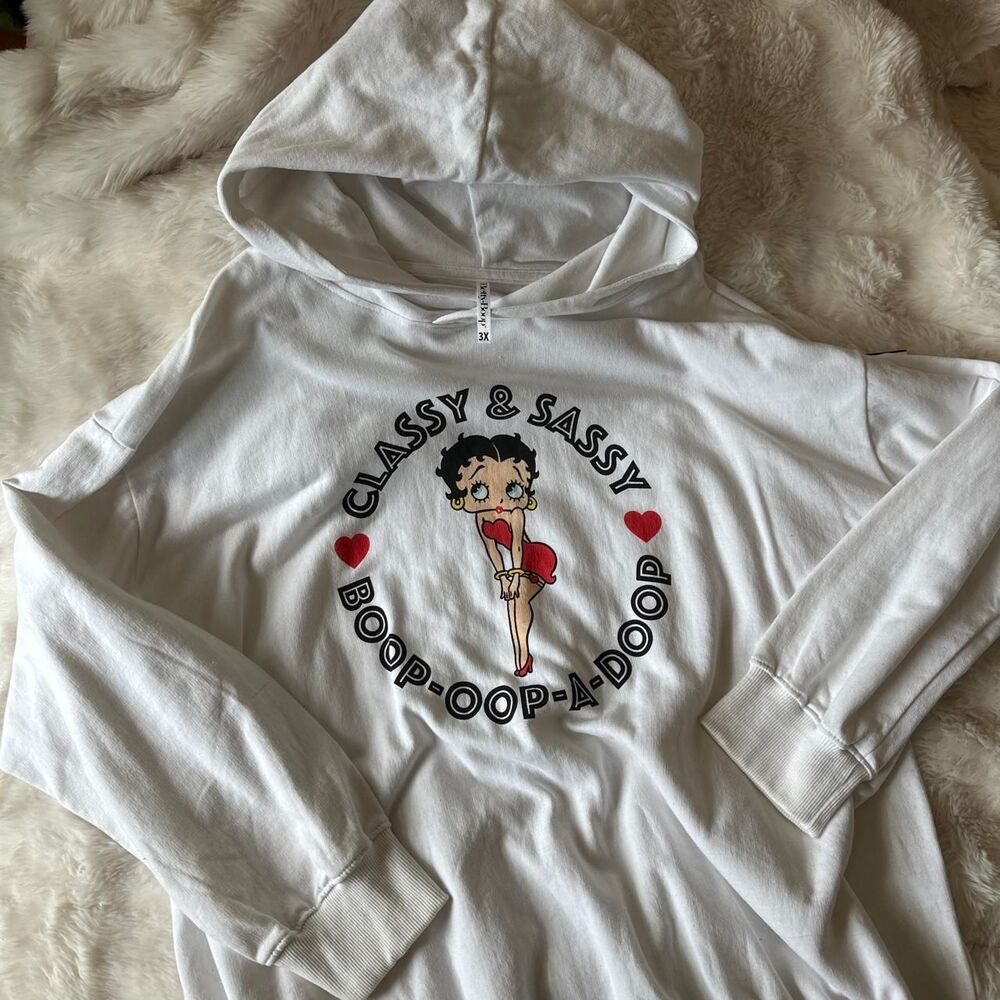 Betty-boop Women's White Hoodie